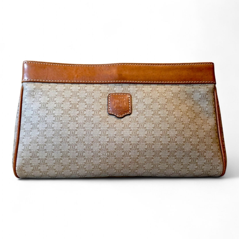 Celine Brown and Tan Clutch